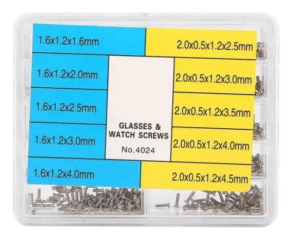 CEN Iron Screws Klocka Reparation Glasögon Armbandsur Reparation 1000st