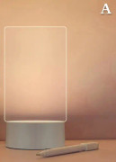 Kreativ USB LED-nattlampa meddelandetavla nattljus med penna DIY nattlampa dekoration A Transparent