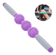 Fascia rulle för celluliter, muskelrulle, fettborttagning, lila, tre bollar