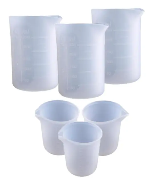 Silikonmätkoppar, 6 st 250ml/100ml Nonstick Återanvändbara silikonblandningskoppar Slitstark Easy Clea