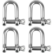 M8 D-ring 4 st rostfritt stål D-shackle bågshackle lyftkedjeshackle med gängad stift passar för verktygsrum