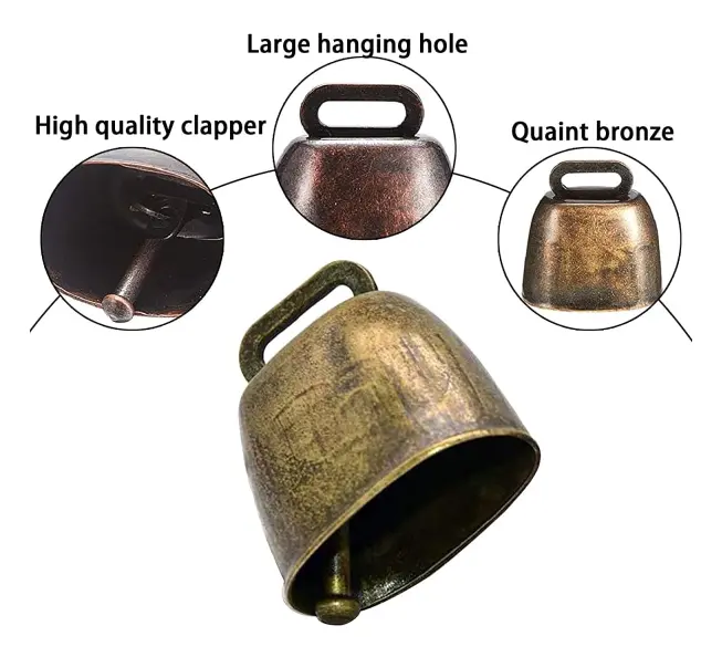 10PCS Ranch, Cowbell koppar, antik brons dörrklocka koppar