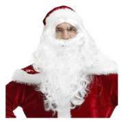Smiffys Santa tillbehörssats, vit, med peruk och skägg