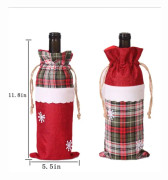 2-pack julröda rutiga vinflaskeöverdrag, jultröjor