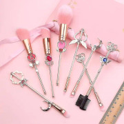 Sailor Moon Makeup Brush Set - 8 delar Makeup Makeup Brush Set Professional Tool Kit Set med rosa dragväska