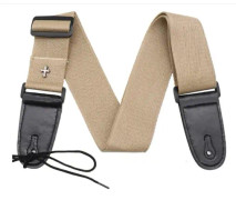 (Khaki) Gitarrrem, justerbart Vintage Crossover-bälte för Elect