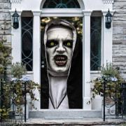 Halloween 3D Nun Door Stickers, 30 x 78,7 tum Horrible Ghost