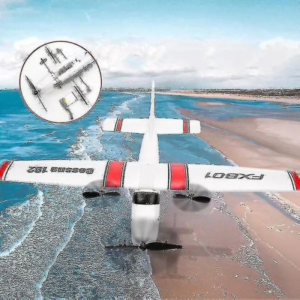 Fx801 Rc flygplan 2,4g borstlös motor 2ch Fast Wing Glider DIY Steady Flight Plane Model for Kids