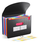File Organizer 13 fickor - Expanderande filmapp Expanderbart cover, portabel arkivlåda, skrivbordsdragspelsmappar, plastfärgat papper Dokumentpapper