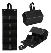 Solglasögonorganisatör med 5 fack, resefodral för glasögon, bärbar förvaring för solglasögon för kvinnor och män Black 1 6.5*4.3*4.3 inches