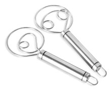 Danska degvispar, 2-pack premium rostfritt stål holländsk visp, stor handmixer Artisan Blender Fo