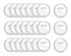 3-tums akrylknappnålar Klara plastknappmärken Pin Craft Button with Pin Tom Pins Fotoknappar Pin, 25 Pack