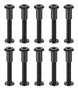 Skruvstolpe passar 5/16\"(8mm) håldiameter, hane M6x50mm bindningsbultar läderfäste kolstål svart 10 set