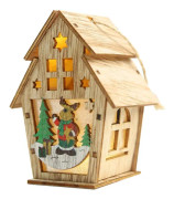 Festival LED Trähus Träddekoration Heminredning Hängande Fairy Light Bröllopspresentdekoration - (8 x 5,5 x 11 cm), Moose Twin Roof