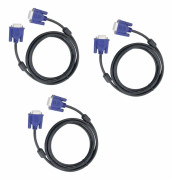 3-pack VGA till VGA-kablar, 5ft HD15 hane till hane VGA-kabel för