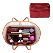 Handväska Organizer Insats, Filt Bag Organizer med dragkedja, Handväska Tote Shaper för Speedy Neverfull Tote M