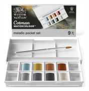 Box - Akvarellfärg - 8 metalliska färger - Winsor och Newton - Cotman