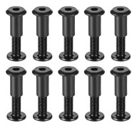 Skruvstolpe passar 5/16\"(8mm) håldiameter, hane M6x25mm bindningsbultar läderfäste kolstål svart 10 set