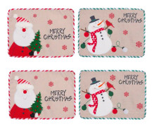 Set med 4 tvättbara juldukar - värmebeständiga, halkfria, för köksmatbord - 46 x 35 cm