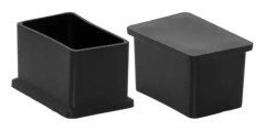 8-pack rektangulära, icke-markerande PVC-stolbensskydd 30 mm x 50 mm (1-3/16" X 2")