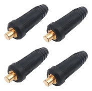 Svetskabelpanelkontaktpluggset Snabbmontering Dinse-stil för 315Amp svets- och skärmaskiner, DKJ35-50 Hane Svart (4-pack)