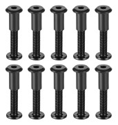 Skruvstolpe Passar för 5/16\"(8mm) Håldiameter, hane M6x40mm Bindningsbultar Läderfäste Kolstål Svart 10 set
