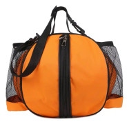Orange basketväska för basket fotboll volleyboll, fotbollsväska med mesh för vattenflaska, handväska för basket