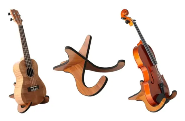 1PCS Gitarrställ (L) Trä Akustisk Elgitarr Fällbart Stativ