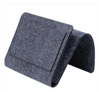 Mörkgrå - Caddy Organizer, Bedside Caddy Filt Förvaringsväska för sängkantsfickor med laddningskabel för telefon, fjärrkontroll, tidning, penna, tidning, glasögon
