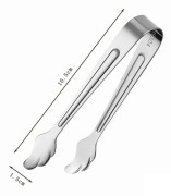 Wing Ice Tongs x 1, 304 rostfritt stål, silver, 10,5*1,5 cm