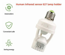 1st Pir Motion Sensor Lamphållare 100-240v E27 Led Light Switch Base (11,5x5,3cm)