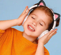 Svarta hörlurar dekorativa öron, söt kattdekoration silikonöron, kompatibel med Hyperx Cloud/cloud Ii/cloud headset, installation med justerbar