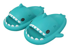 Unisex Shark Slides Halkfri nyhet Sandaler med öppen tå Fashionabla söta strandtofflor inomhus och utomhus（11-11,5）
