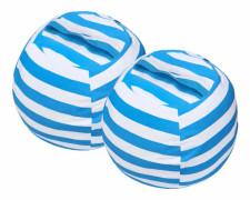 2 ST förvaring av fyllda djur Bean Bag Cover, bomullscanvas sittsäck med dragkedja för att organisera barn- och vuxenrum Blå 24"