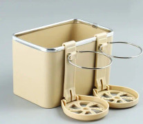 Bilarmstödsförvaringslåda, bilinredningstillbehör (beige)