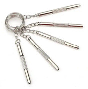 Glasögon skruvmejsel, 3 i 1 mini skruvmejsel nyckelring, för glasögon, solglasögon, klockor, 5 delar