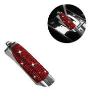 3 BILDER Bling Bling Crystal Rhinestones Universal Auto Car Handbroms Cover Handtag Cover Luster Diamond Bildekortillbehör (röd)