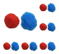 100 st blandade färger mjuka fluffiga pompoms för barnpyssel, 35 mm