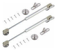 Möbelgångjärn, paket med 2 Skåpslyftare Hydraulisk resväsklyftare 40N 270 mm gasfjädrar Köksdörrlyft i rostfritt stål med skruvar (silver)
