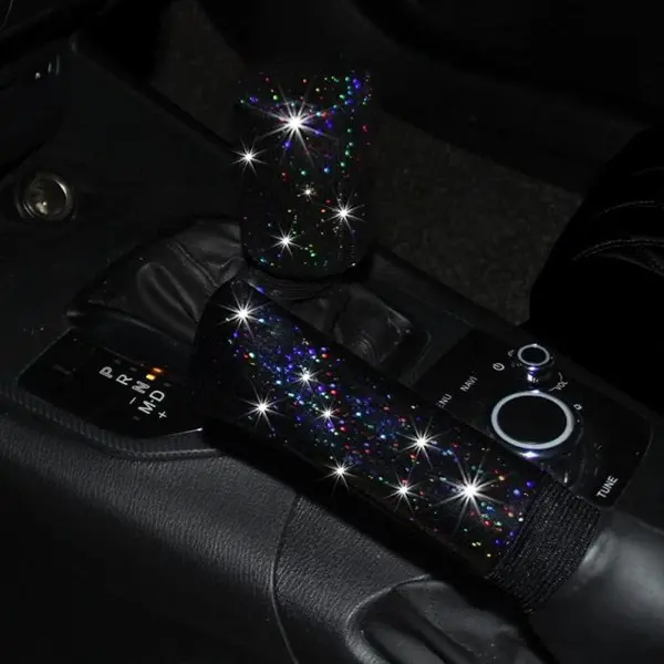 Svart - Bils Handbroms Växelspakskydd, Bling Bling Växelspakskydd