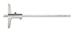Djupmått med rak kant, Mätområde: 200 mm, Låsskruvmodell, Längd. av bas 100 mm
