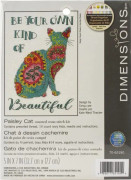 Dimensioner Räknat Korsstygn Kit 5"X7"-Paisley Cat (14 Count)