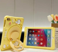 Söt Duckling stötsäkert rosa case för iPad Mini 6 med vikbart stativ, stativ kan rotera 360 grader