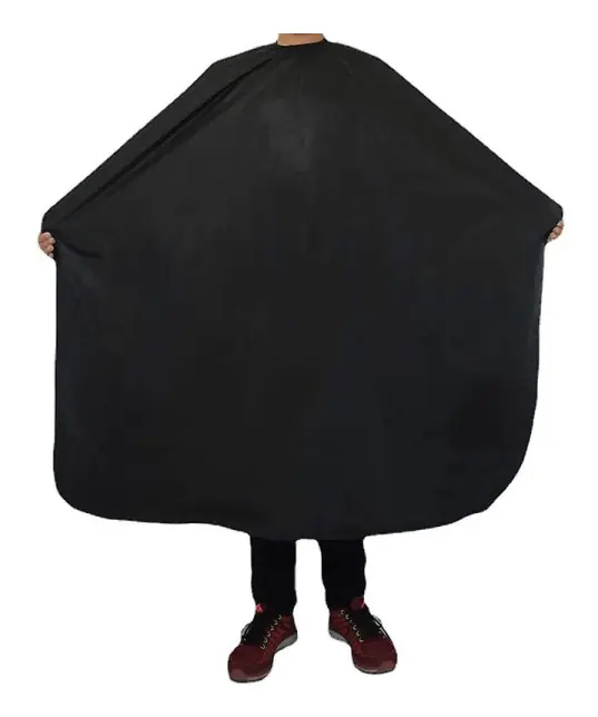 Frisörponcho 145x165cm, svart frisörrock hellängd salongsfrisörponcho, kläder, lämplig för skäggkam för frisörfrisyr