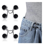 2 set justerbara jeansbältsförlängare (svart), avtagbara jeansknappar, lösa jeansbyxor, midjeförlängningsknappar i pärldesign Lämplig för Insta