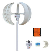 Vindturbin generator, 400W effektutgång, vertikal axeldesign, 12V, Vit