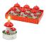 Dekohelden24 - W-10010477 - Set med 6 Lucky Mushroom-ljus - Mått: 3 x 4 x 3 cm - 3 cm