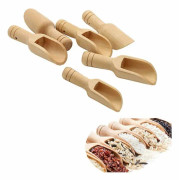 6st Mini träsked, liten träsked badsaltsked, för kryddor, matlagning, sked, köksredskap, mjölk, kaffe, te, godis, mjöl minisalt