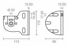 Awning bracket Micel TLD03 White 11,3 x 8,5 x 11 cm Shaft 2 Pieces