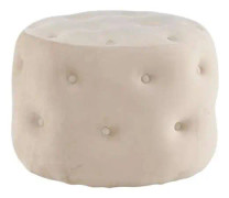 Benjamin puff, fotpall Ø55cm velour vit.